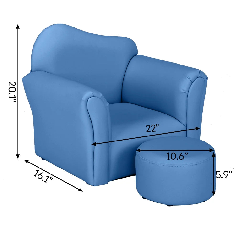 Kids Sofa with Ottoman PVC Leather Toddler Chair V428