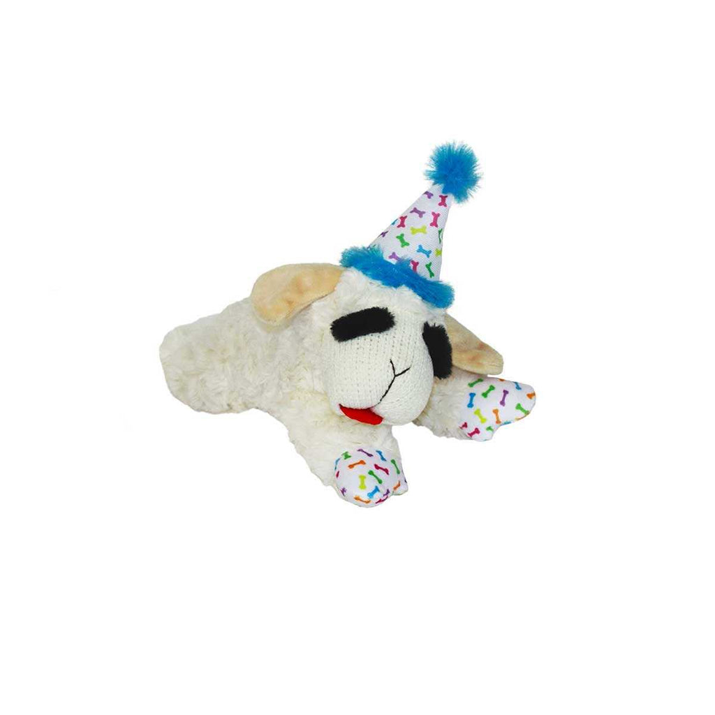 Lamb Chop Dog Toy with Birthday Hat V3813