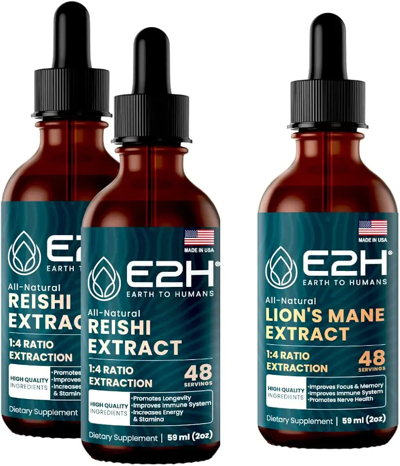 Reishi & Lion's Mane Extracts 2 Pack 2 Fl Oz Each N773