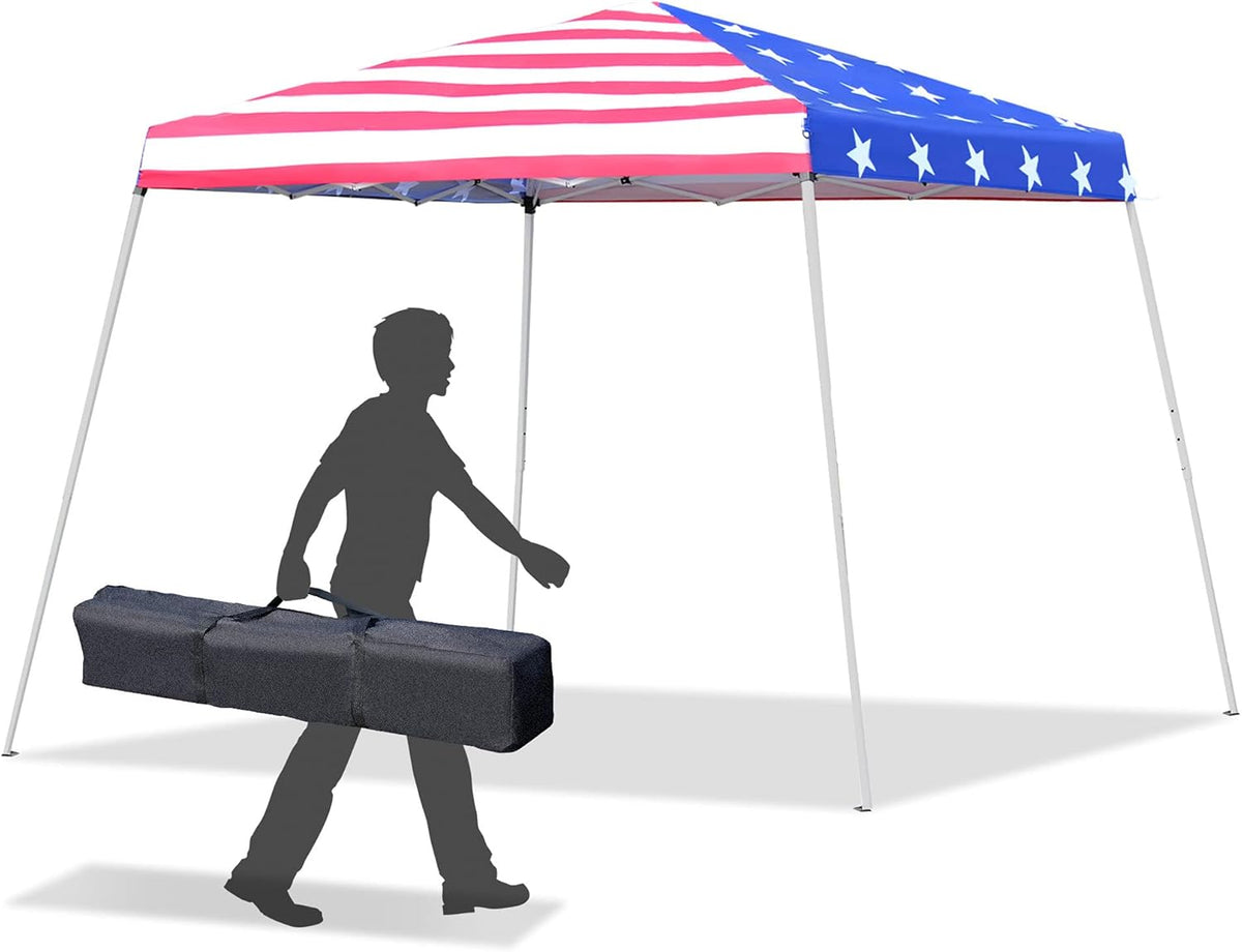 10'x 10' Outdoor Pop Up Canopy Tent with Slanted Legs T419