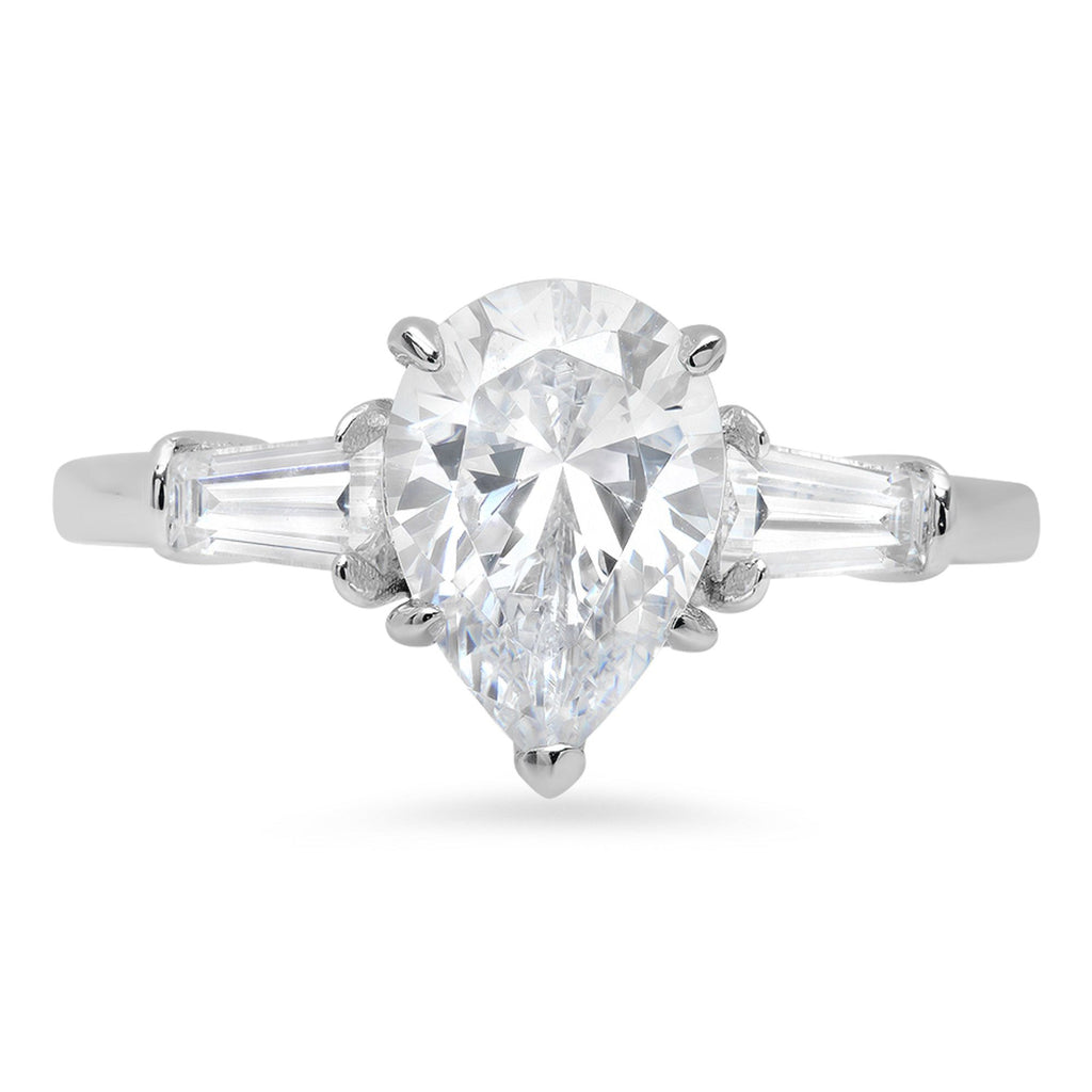 14K White Gold Three-Stone Engagement Ring N650488