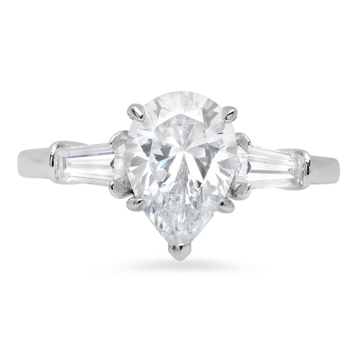 14K White Gold Three-Stone Engagement Ring N650488
