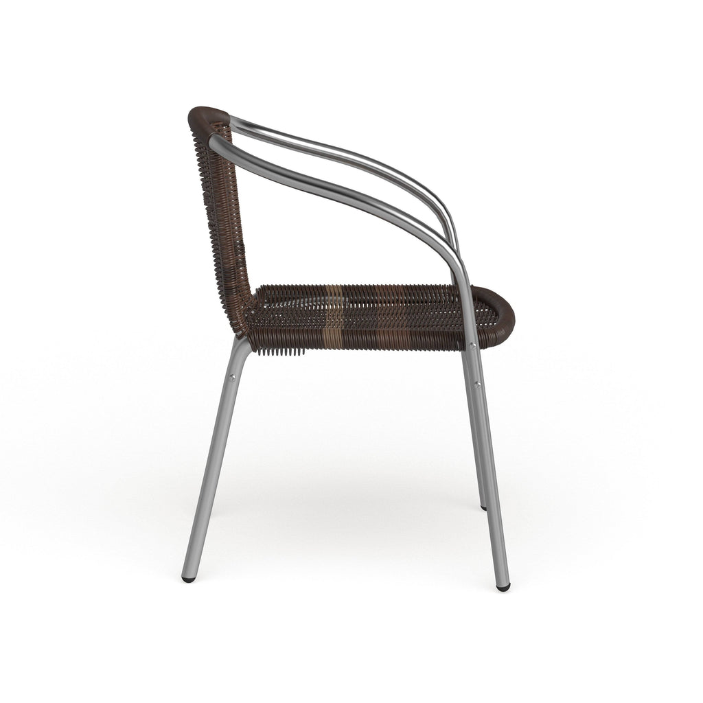 Aluminum and Rattan Stack Chair S6615