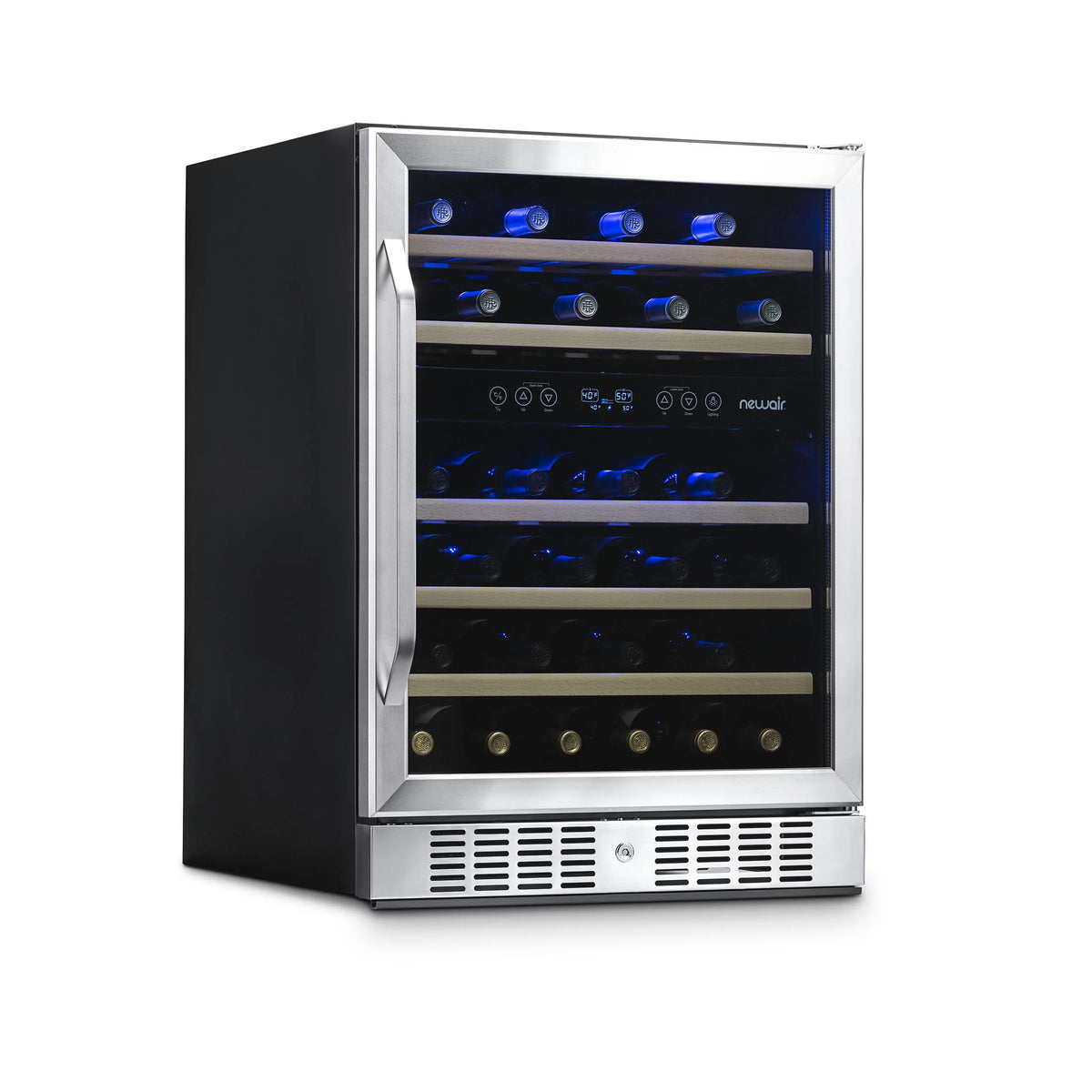 46-Bottle Dual-Zone Stainless Steel Wine Refrigerator U49766