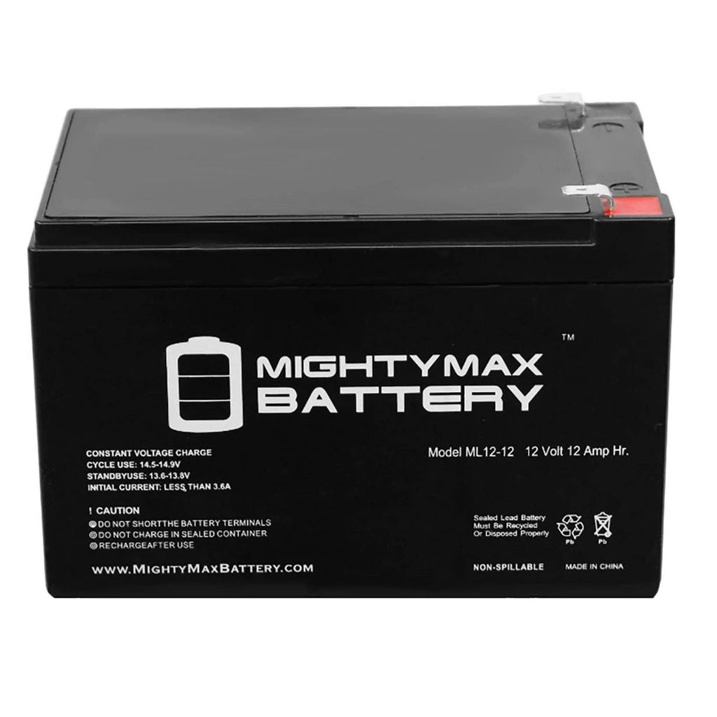 3 Pack 12V 12Ah F2 Sealed Lead Acid Rechargeable Battery S502878