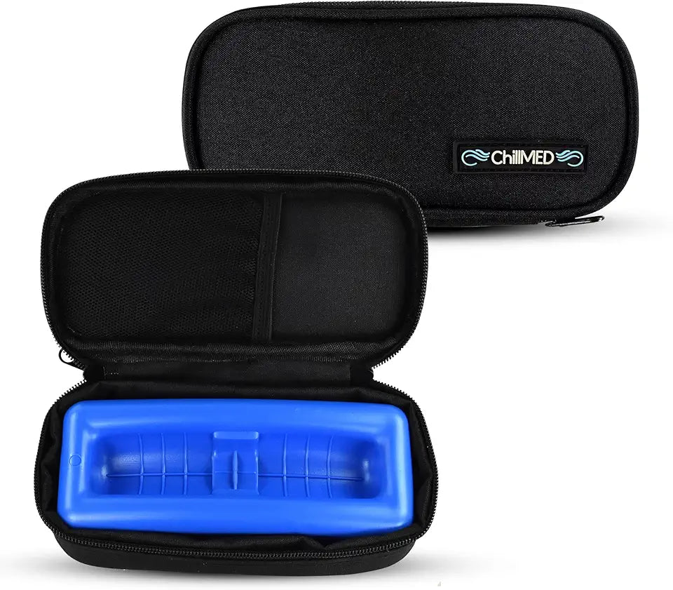 Black Insulin Cooler Bag with Re-Freezable Ice Pack Y8743
