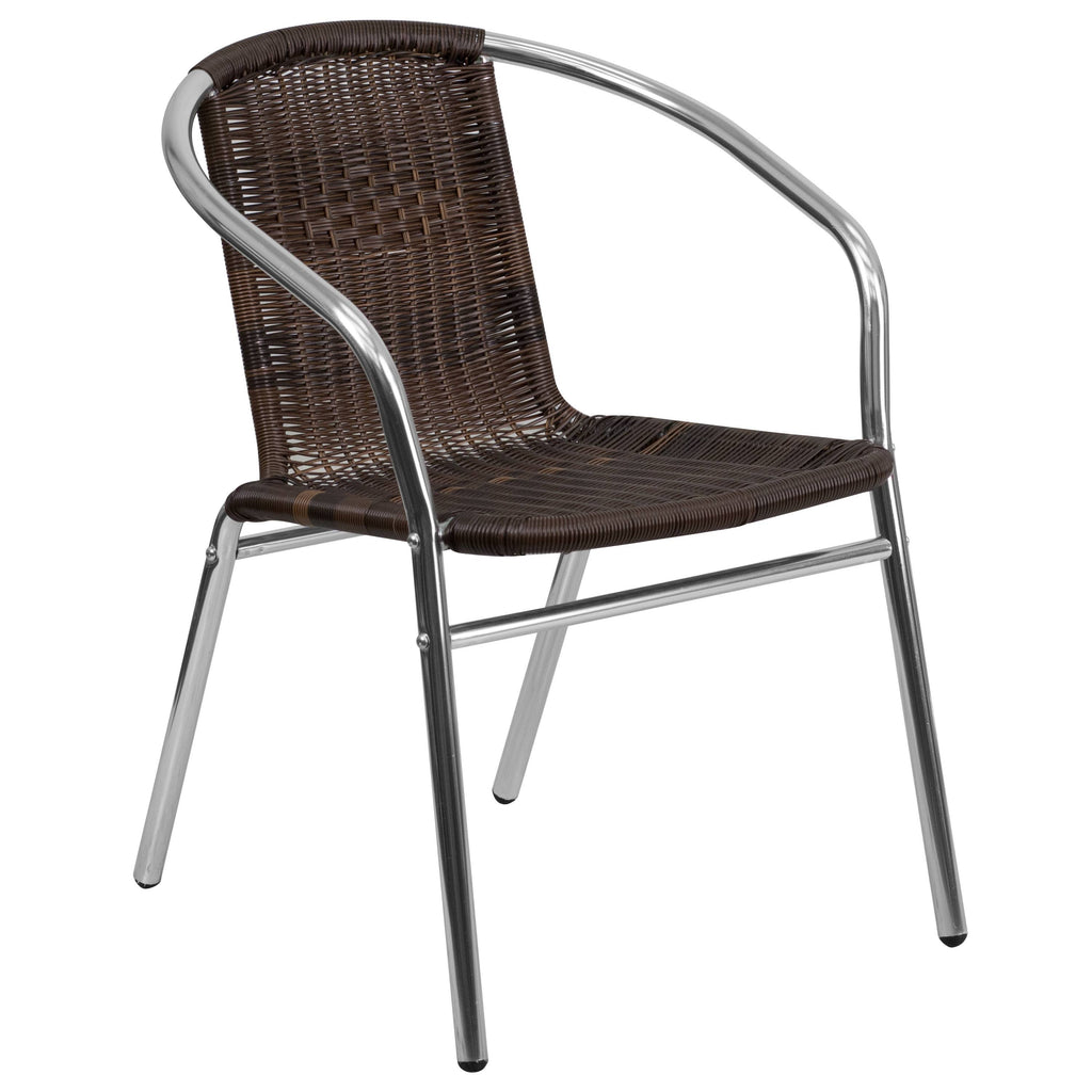 Aluminum and Rattan Stack Chair S6615