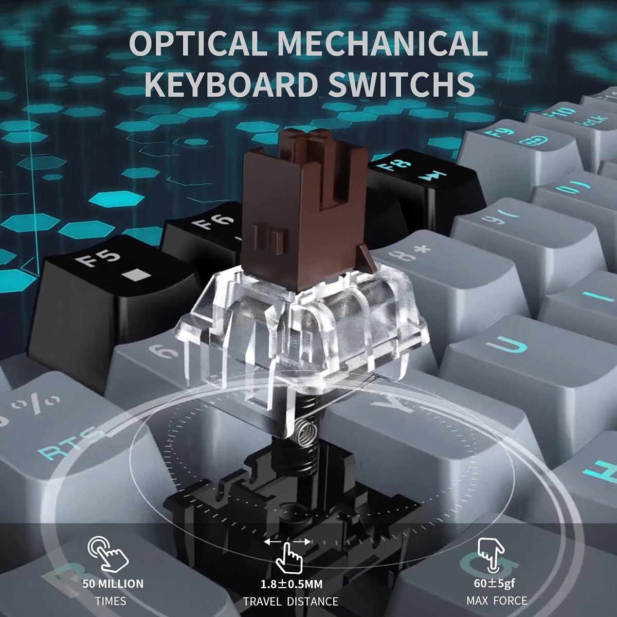 RGB Backlit Ultra-Compact 89 Keys Mechanical Gaming Keyboard with Hot-Swappable Switch A8839