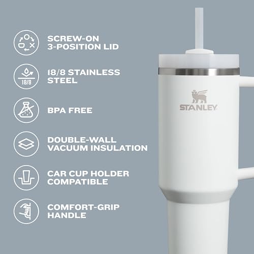 40 oz Insulated Stainless Steel Tumbler with Handle & Straw H104574