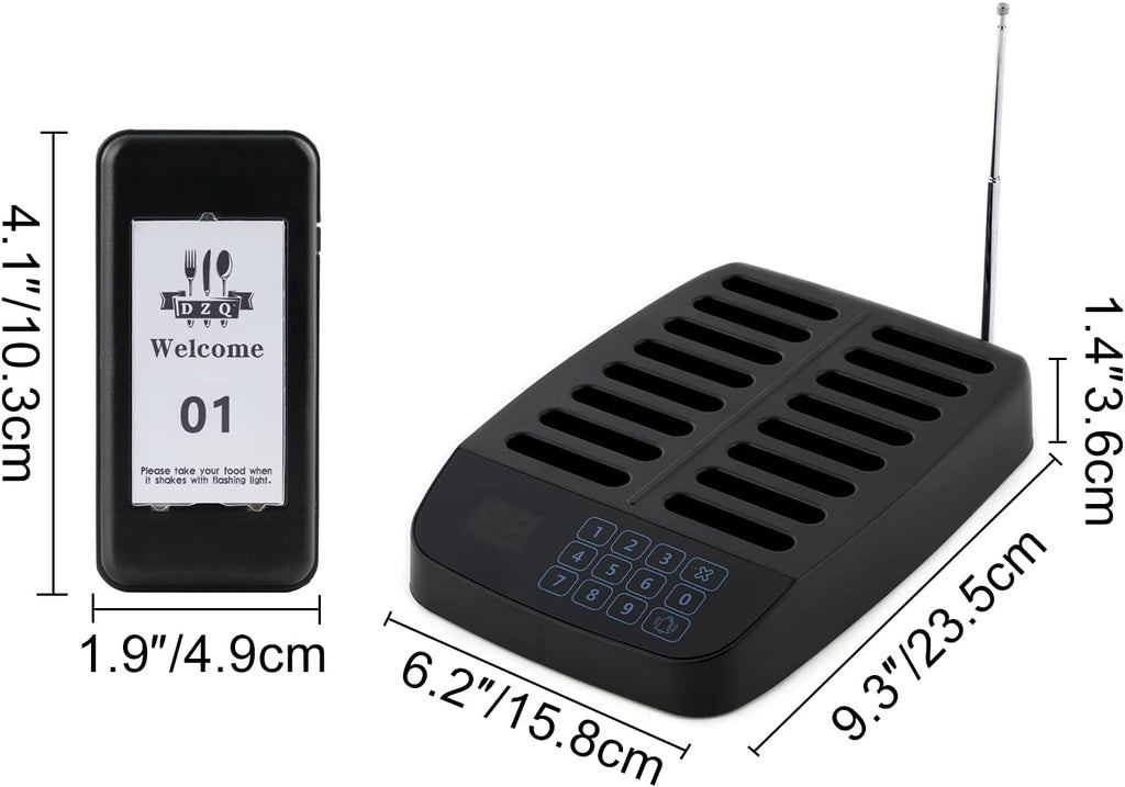 Wireless Calling System with 16 Pagers Z68188