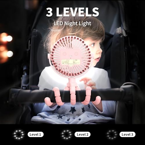 Battery Operated Stroller Fan Clip On Fan 3 Speeds Black D792158