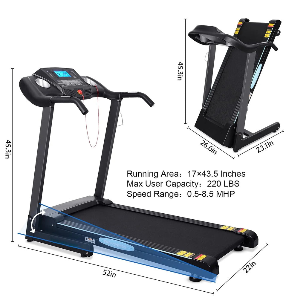 Folding Treadmill 2.5 Horse Power 15 Preset Programs T7684