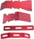 Red Anodized Aluminum Skid Plate and Bumper Set for RC Car, Pack of 2 N723514