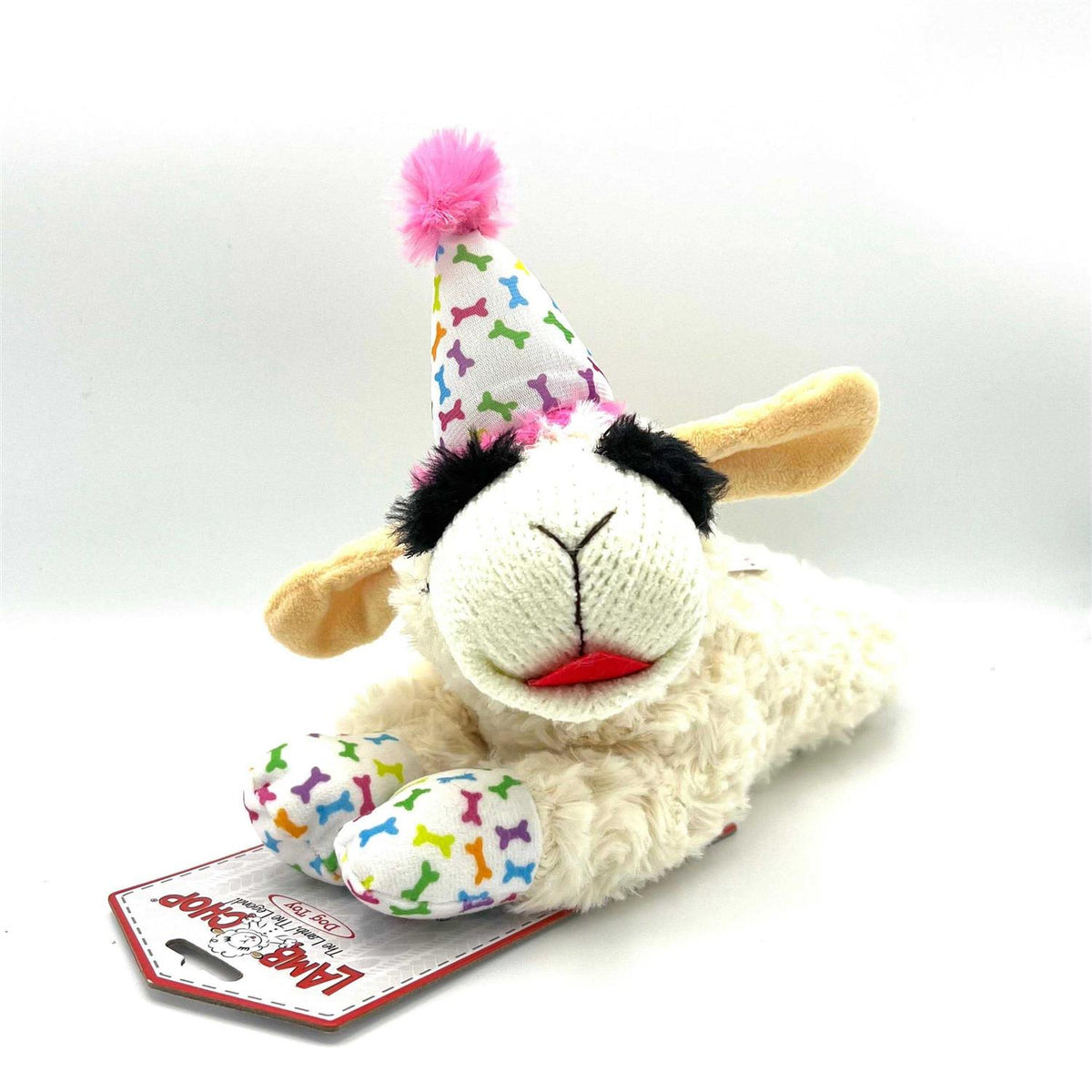 Lamb Chop Dog Toy with Birthday Hat V3813