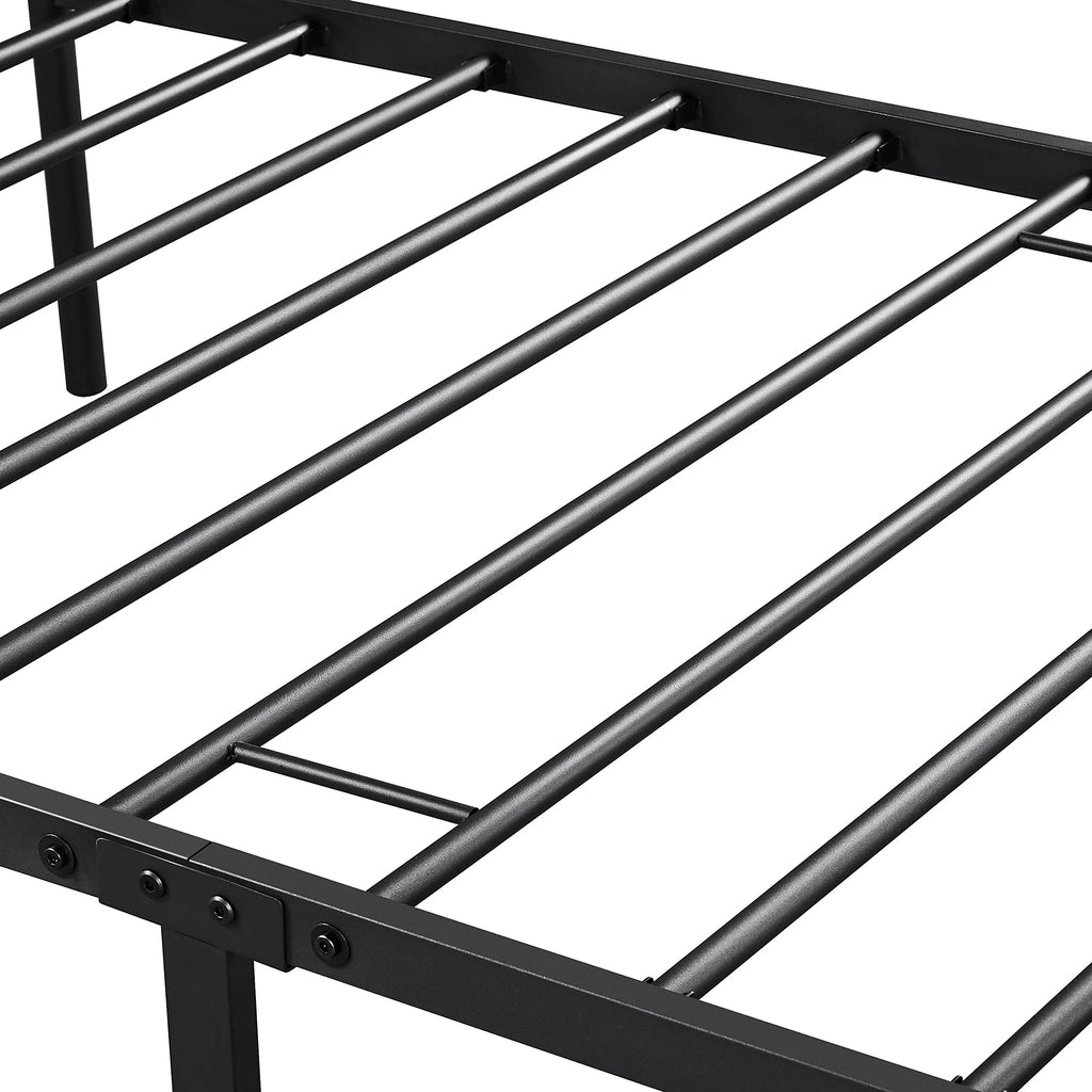 Black Twin Metal Platform Bed Frame with Headboard and Footboard T128