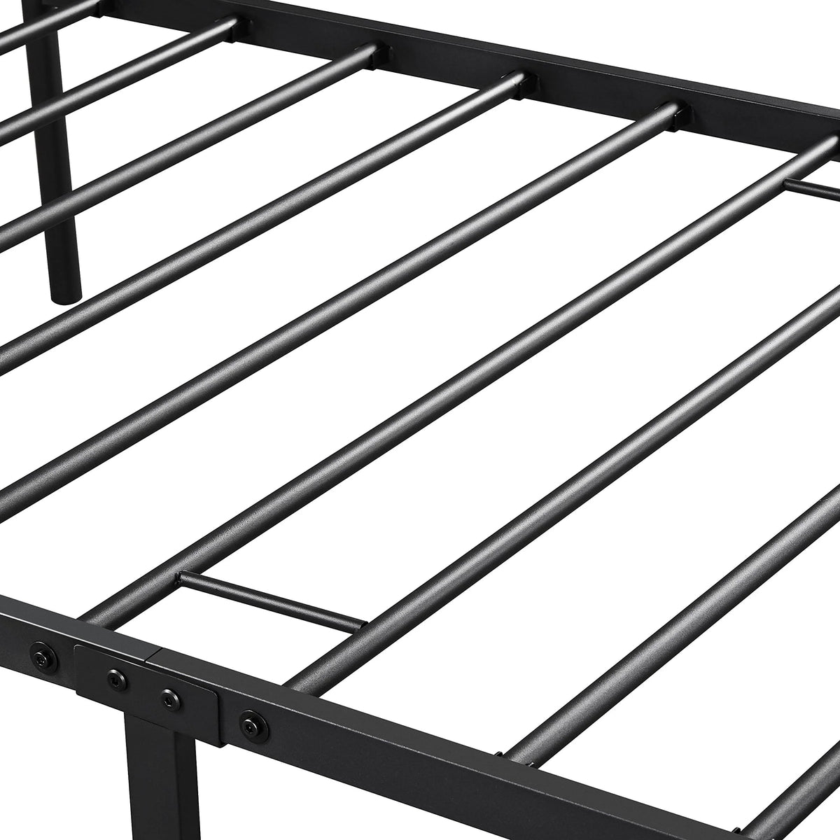 Black Twin Metal Platform Bed Frame with Headboard and Footboard T128