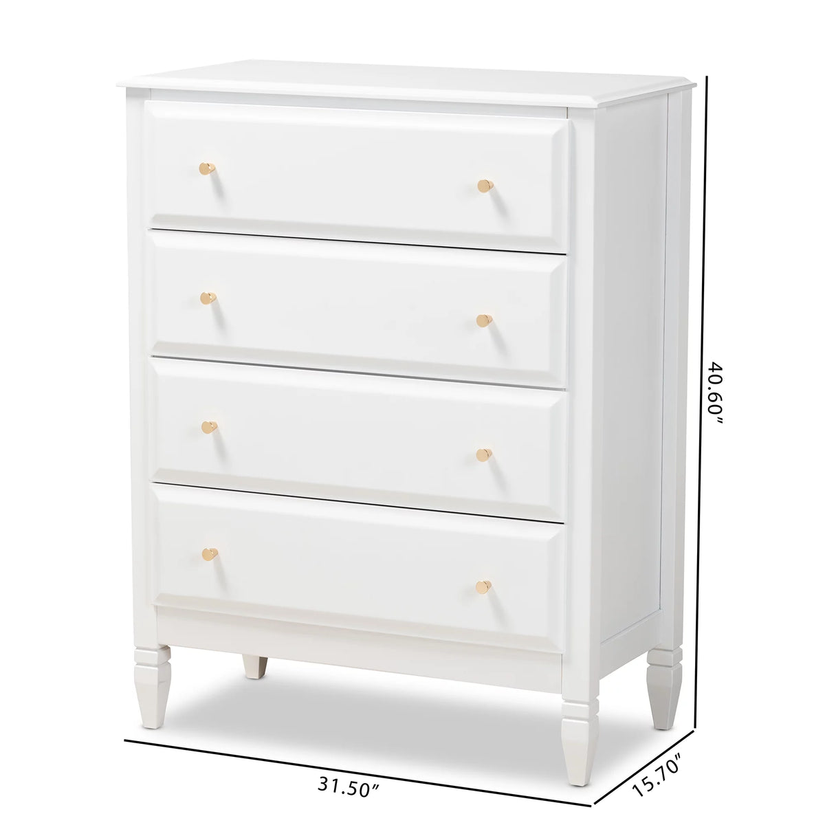 White 4-Drawer Wood Bedroom Chest B97453