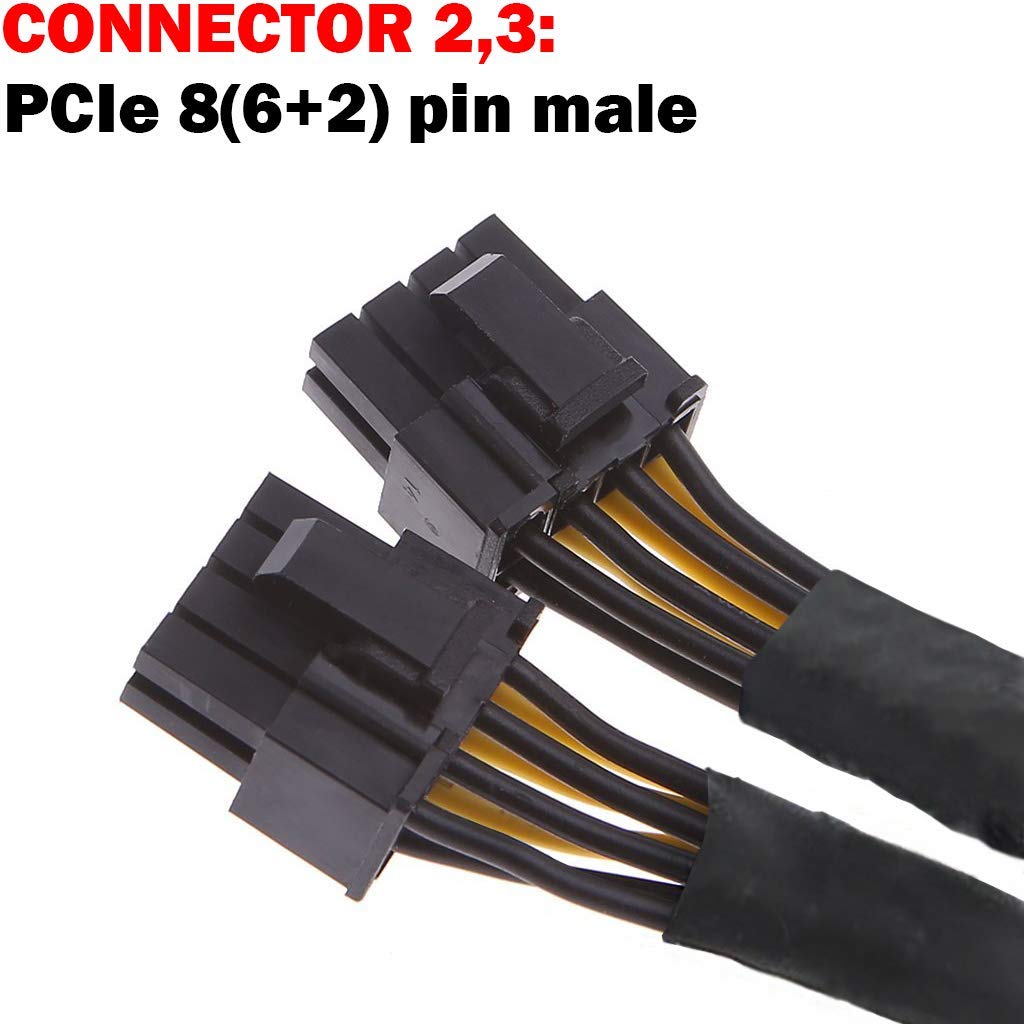 8 Pin GPU Splitter Power Sleeved Cable 12-inches (4 Pack) D4236