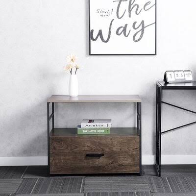 Brown 1 Drawer Lateral File Cabinet Y1706