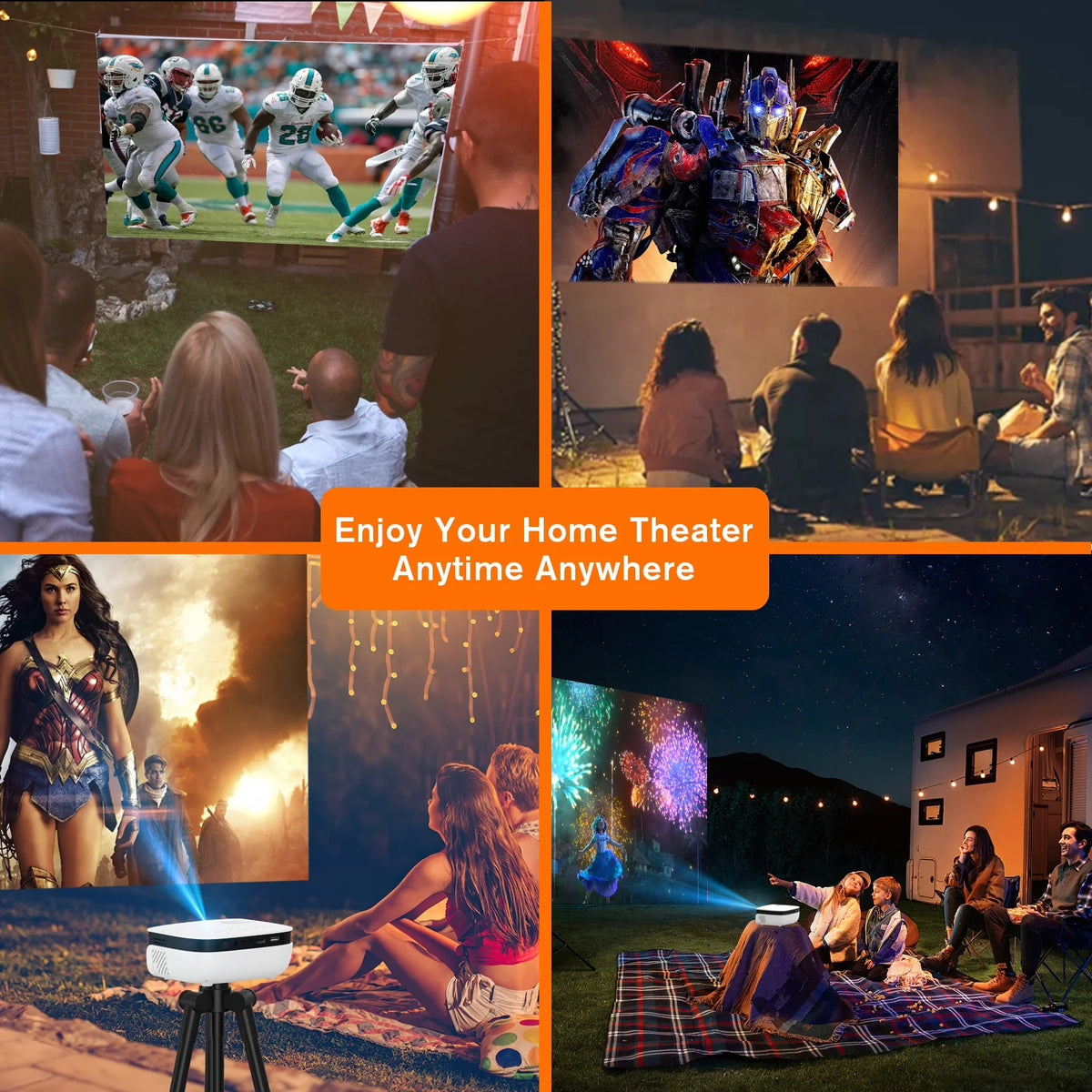 Mini Projector 720P Portable Full HD Home Theater Projector G4098