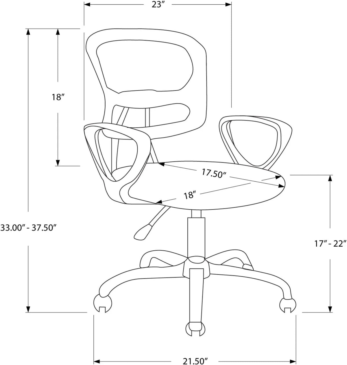 White Black Mesh Ergonomic Swivel Office Chair D136