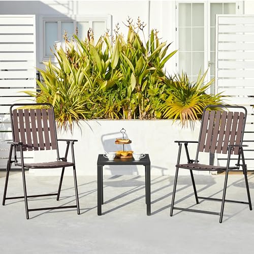 Folding Patio Chair Set of 4 Black T86538