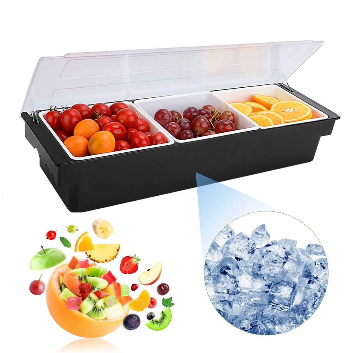 3/4/5/6 Tray Condiment Server with Lid M5241
