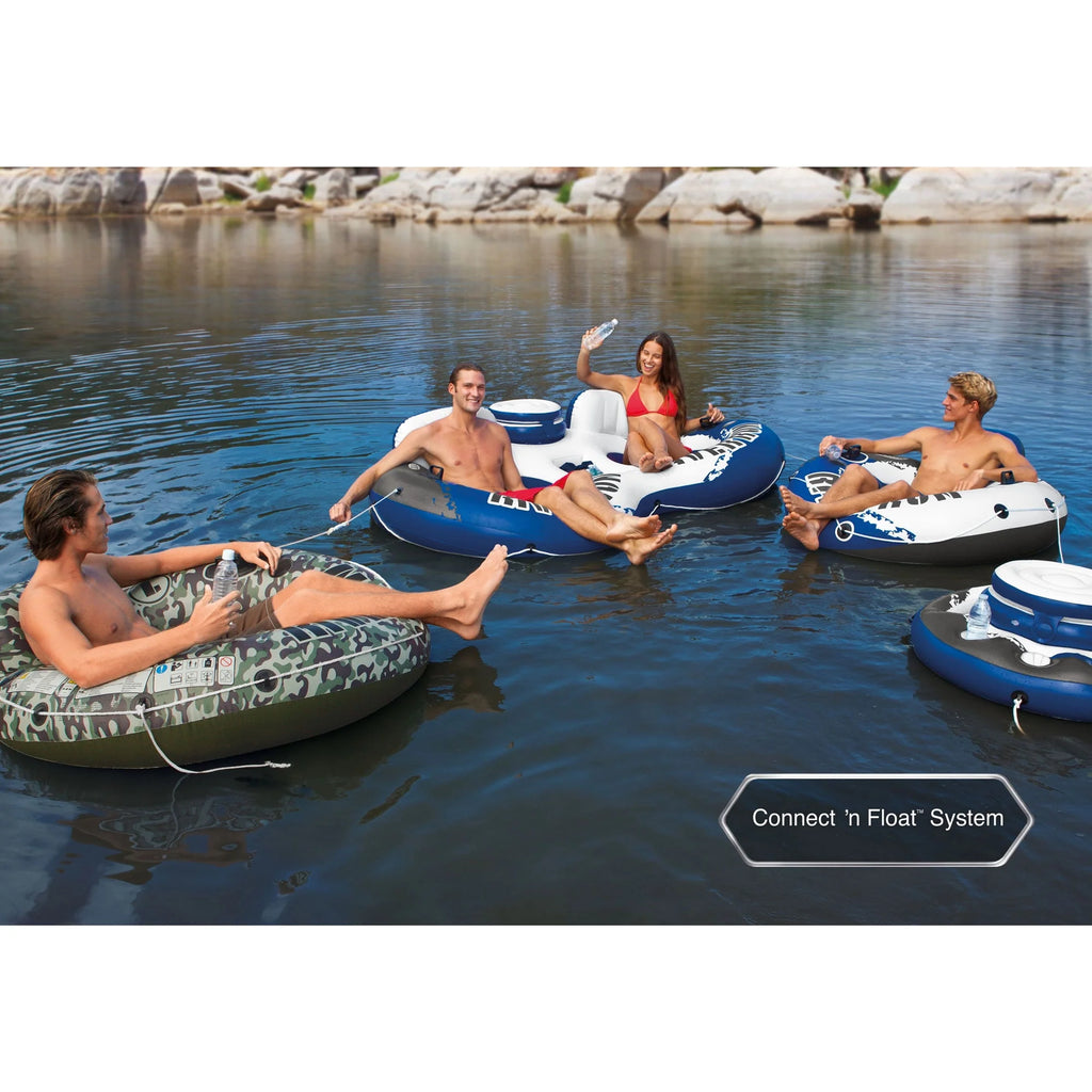 Compact Inflatable 3 Person Raft with Pump & Oars & 1 Person Tube F238