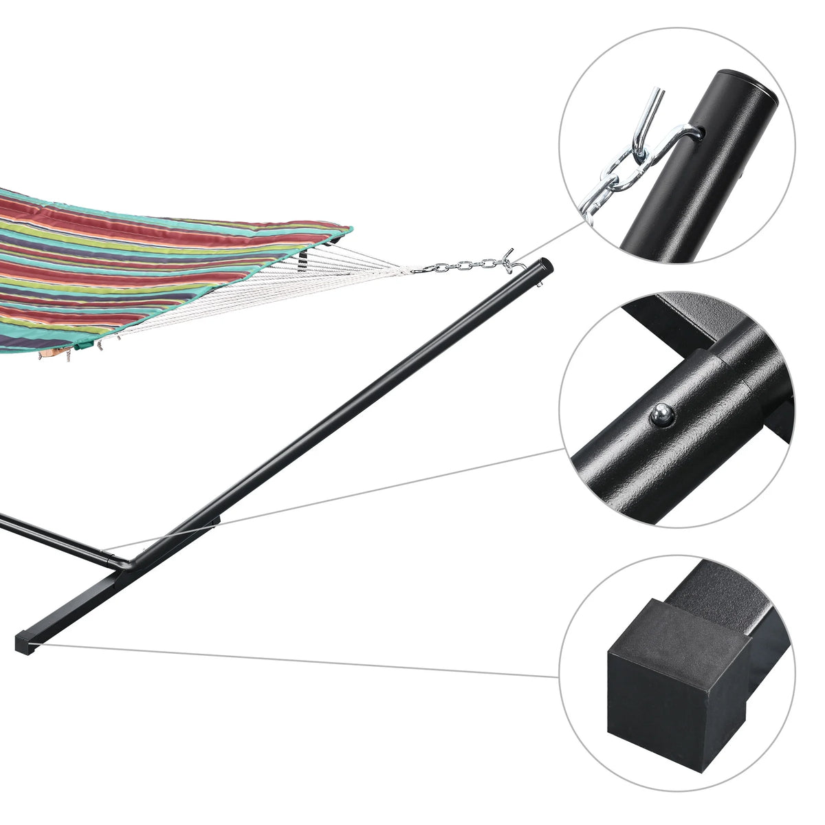 2 Person Hammock with Stand, 500Lbs, with Carrying Case W7451
