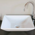 Ceramic Square Vessel Bathroom Sink Faucet Mount: Single Hole T793595