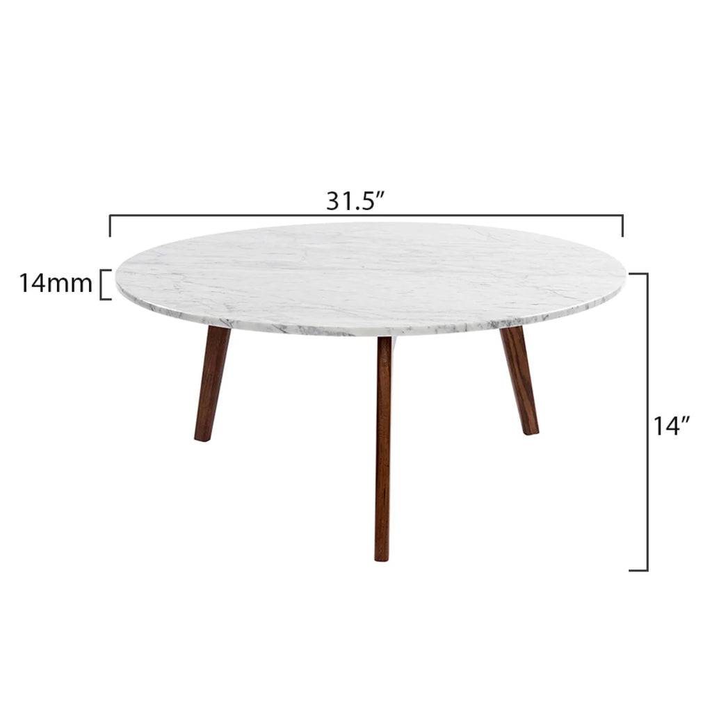 White Round Marble Coffee Table Z578248
