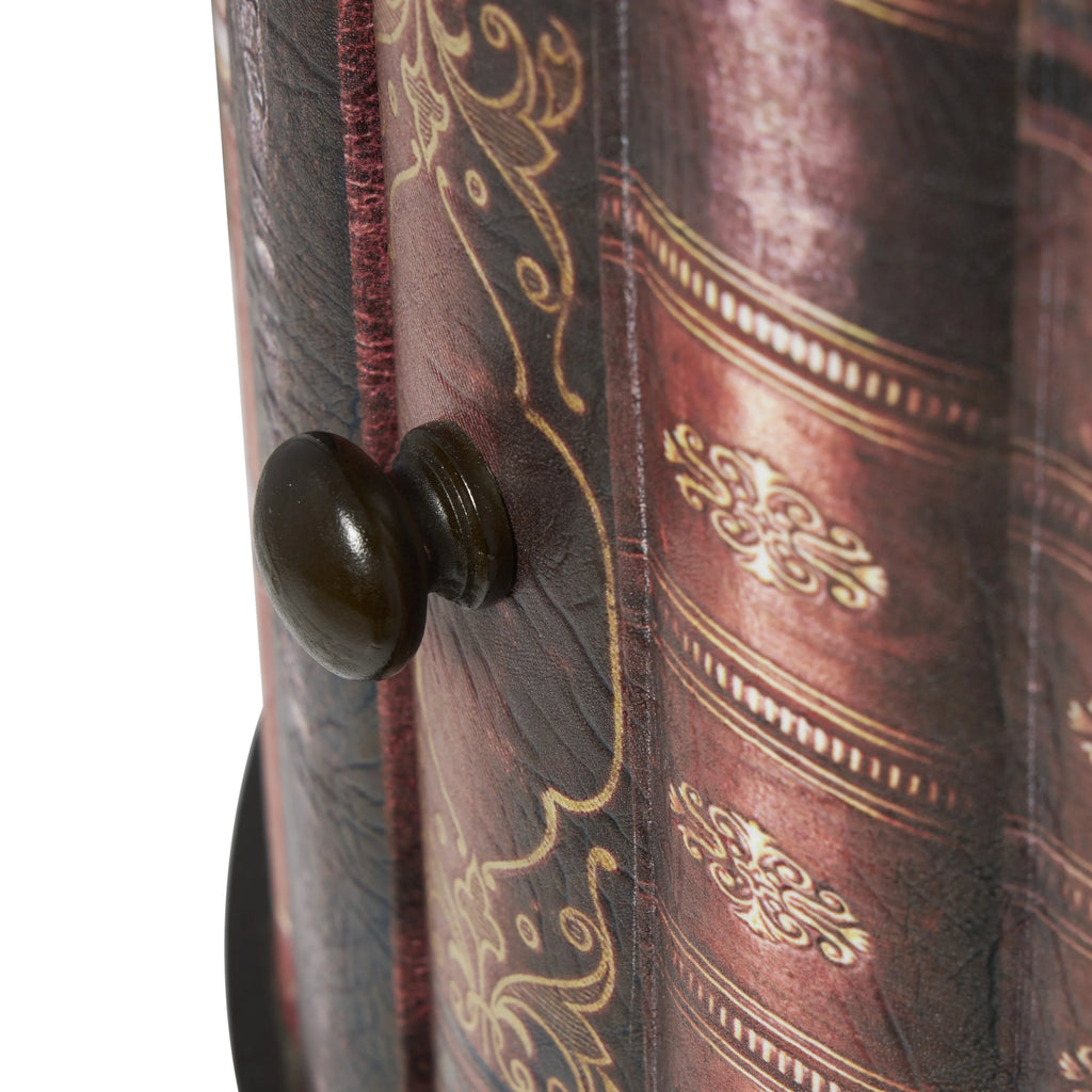 Red Wood Cabinet with Faux Leather Accents L70636