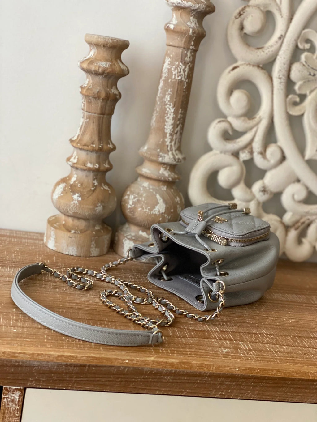 Mini Bucket Bag With Strap Gray C4348