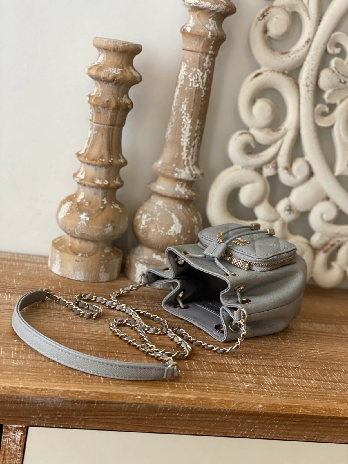 Mini Bucket Bag With Strap Gray C4348