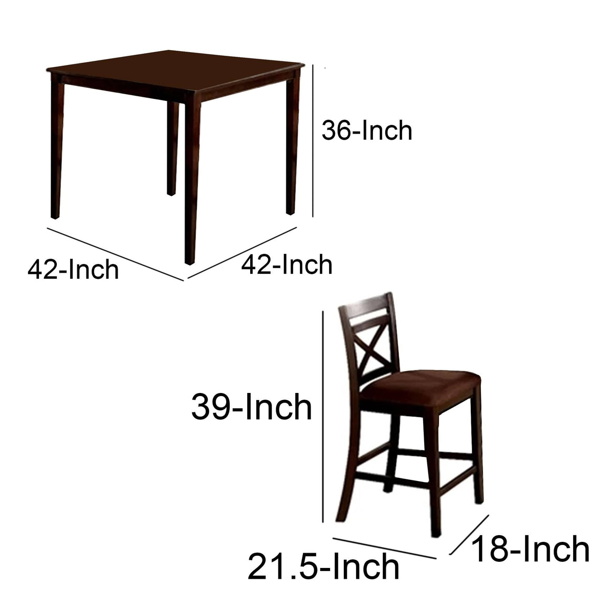 Espresso Counter Table Set H527656