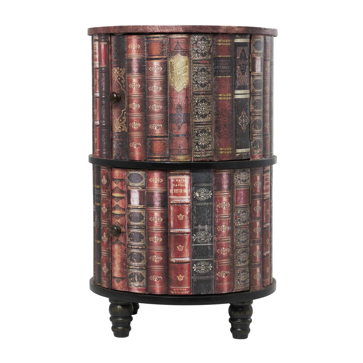 Red Wood Cabinet with Faux Leather Accents L70636
