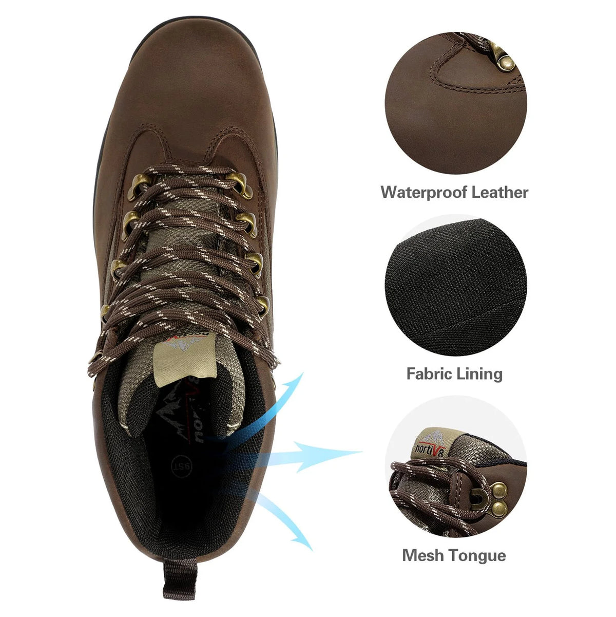 Waterproof Steel Toe Work Boots BROWN Size 8 H9096