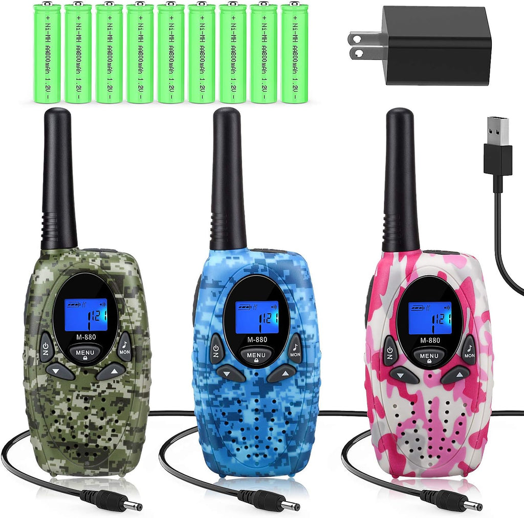 Camouflage Rechargeable Two Way Radios Long Range with Charger Batteries C7429