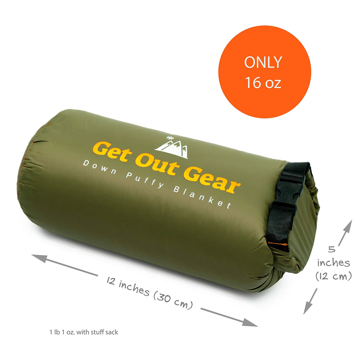 Down Camping Blanket - Packable Lightweight Warm 650 Fill Power Water-Resistant (Olive) A17231