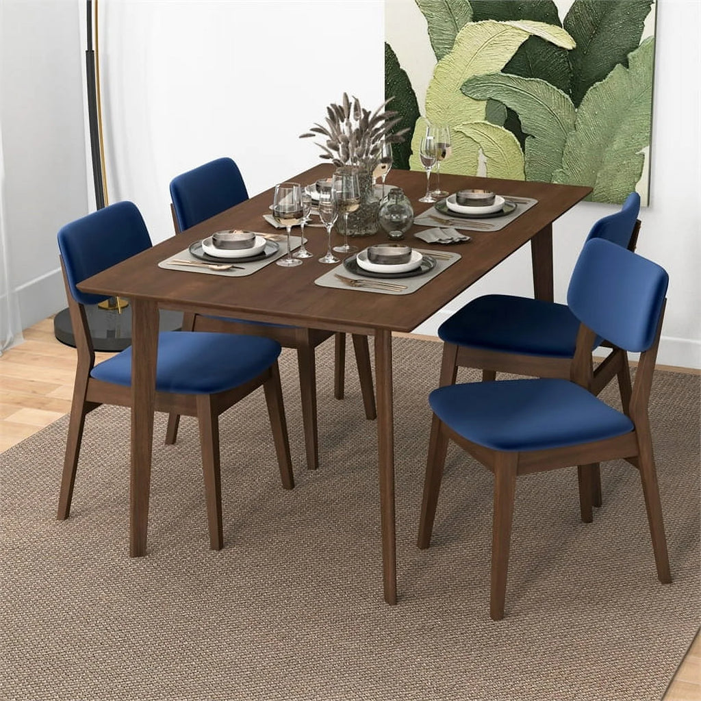 Blue Velvet Dining Chair Set of 2 T2057