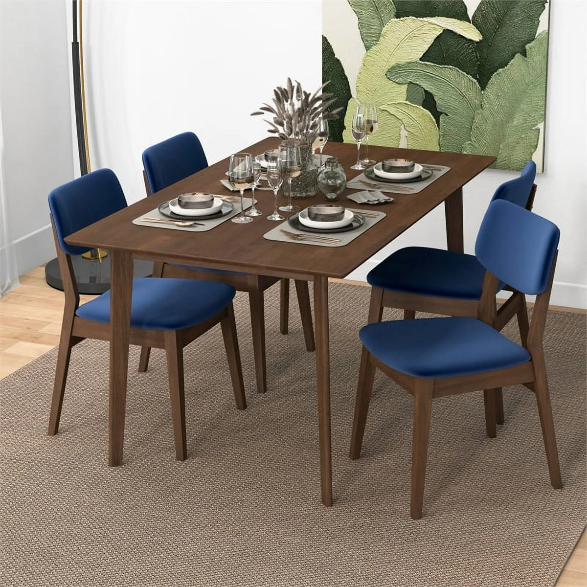 Blue Velvet Dining Chair Set of 2 T2057