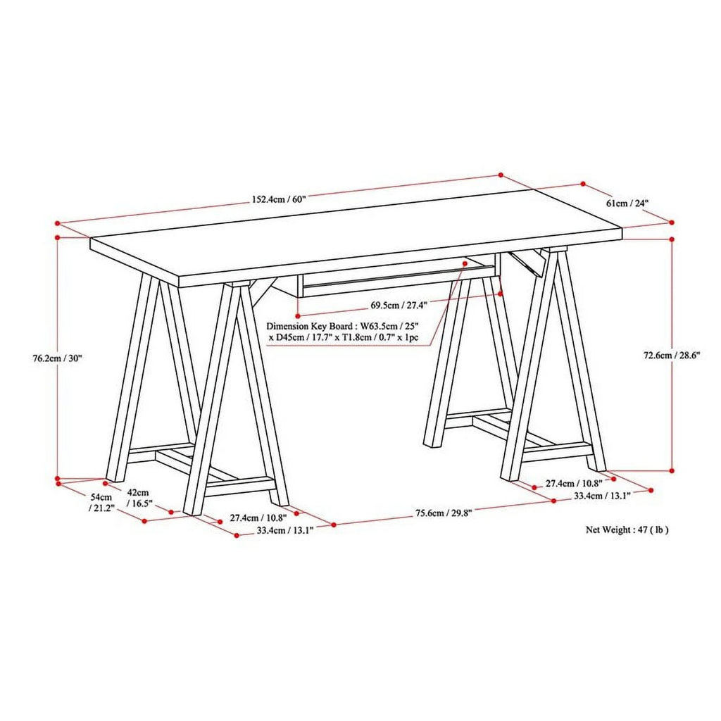 Rustic Solid Wood Computer Desk in Distressed Gray E14796