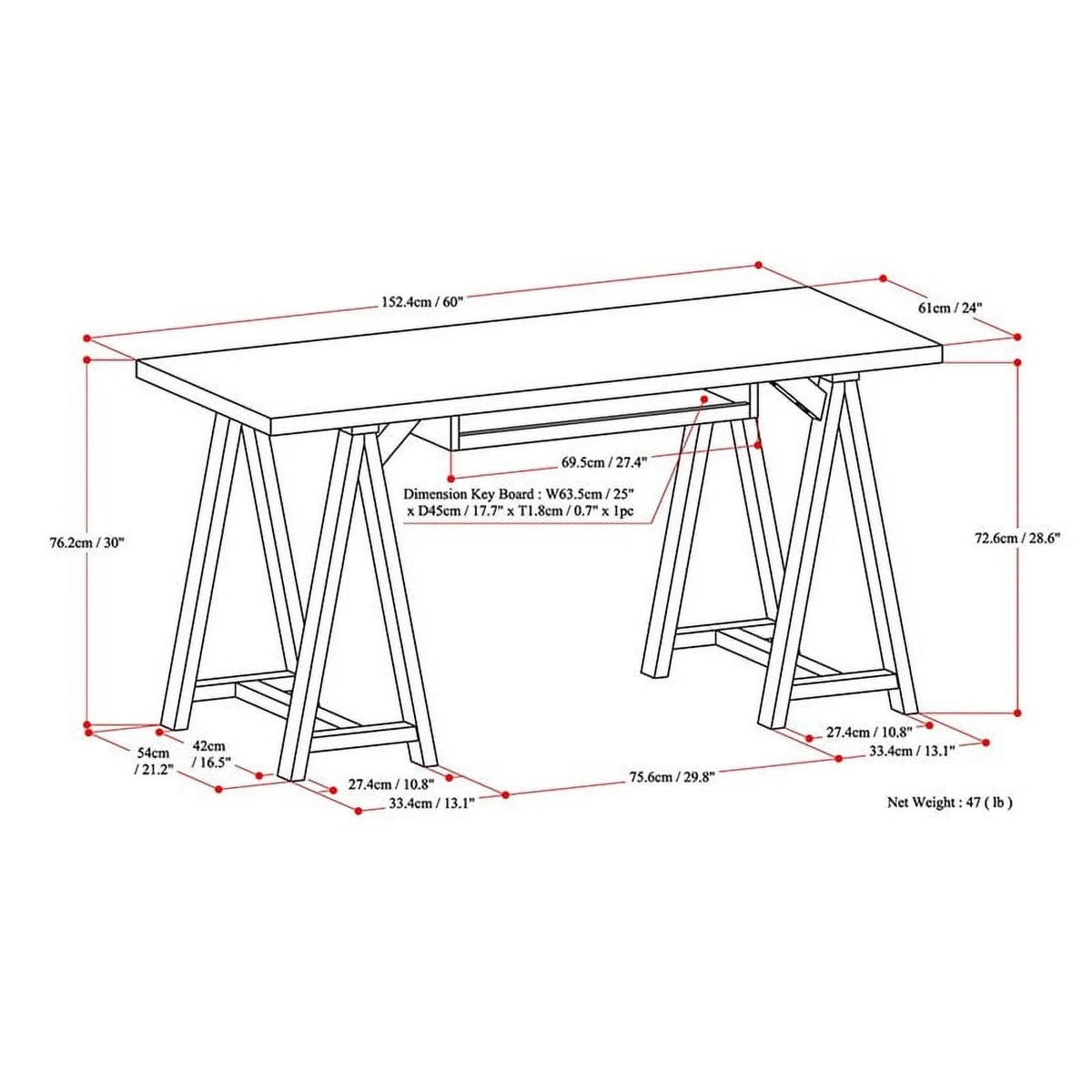 Rustic Solid Wood Computer Desk in Distressed Gray E14796