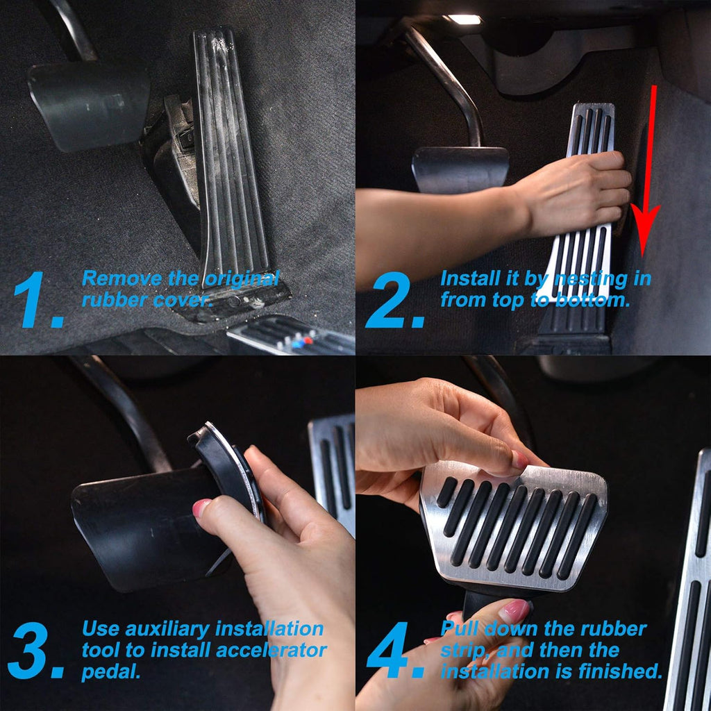 Non-Slip Aluminum Gas Brake Pedal Covers, 2Pcs H314135