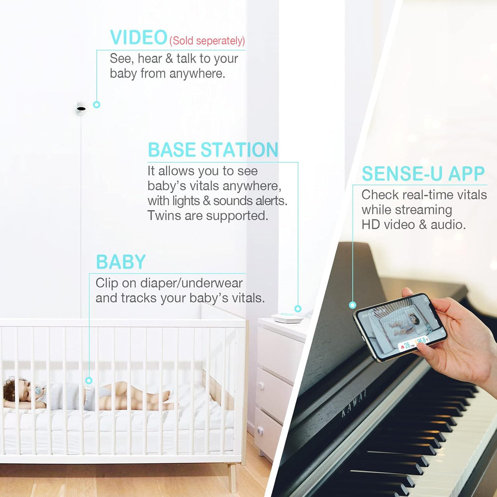Green Video Baby Monitor with Breathing and Movement Sensor C241