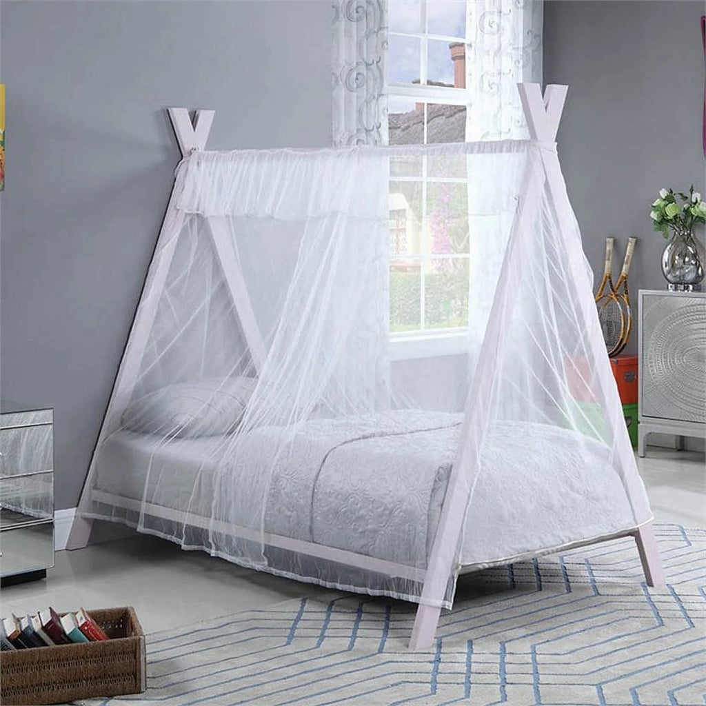 Twin Metal Tent Bed Pink B7917