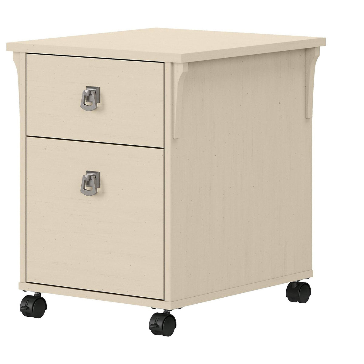 Antique White 2 Drawer Mobile File Cabinet U2734