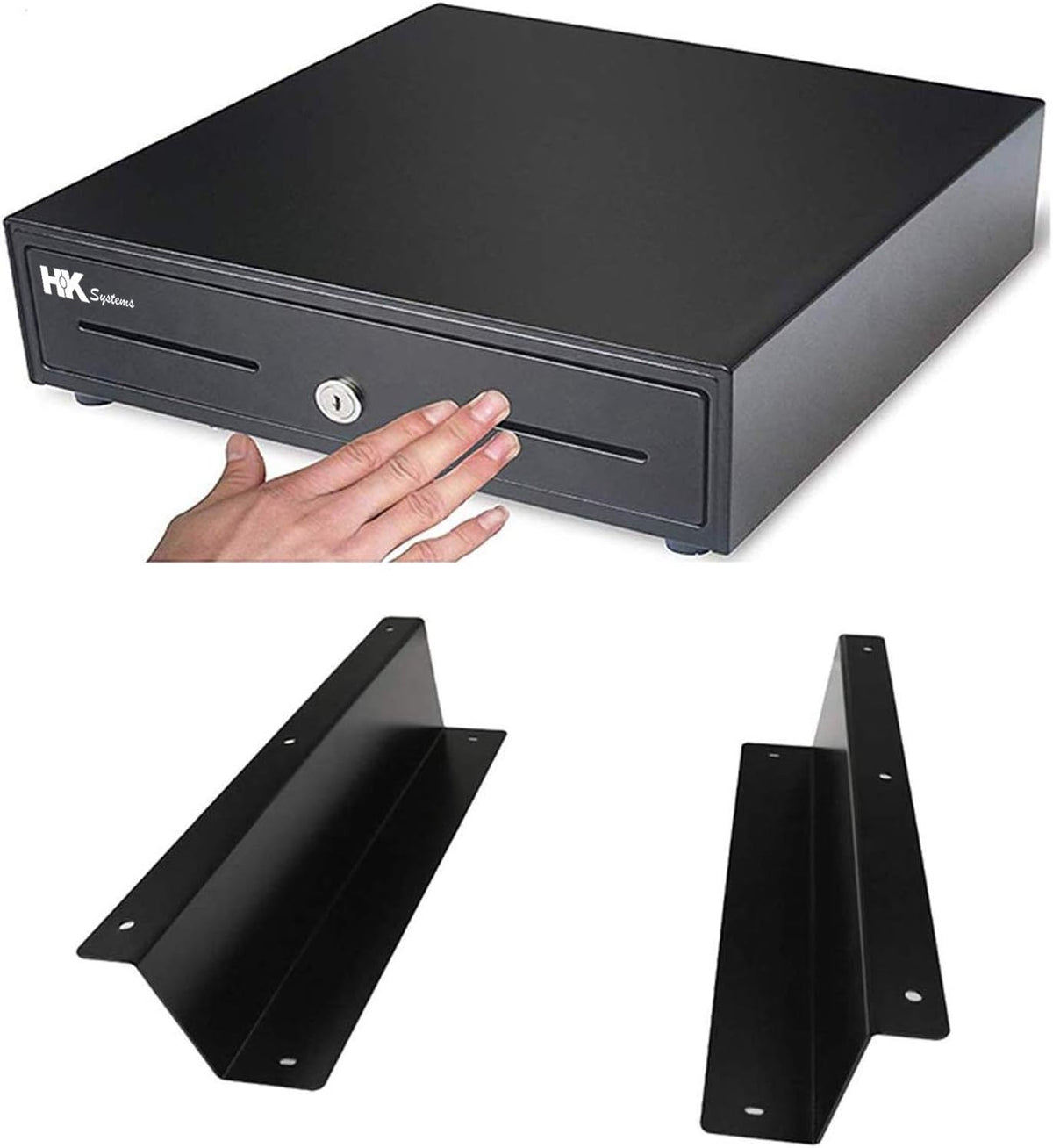 Heavy Duty Black Push Open Cash Drawer with Metal Bracket Q23325