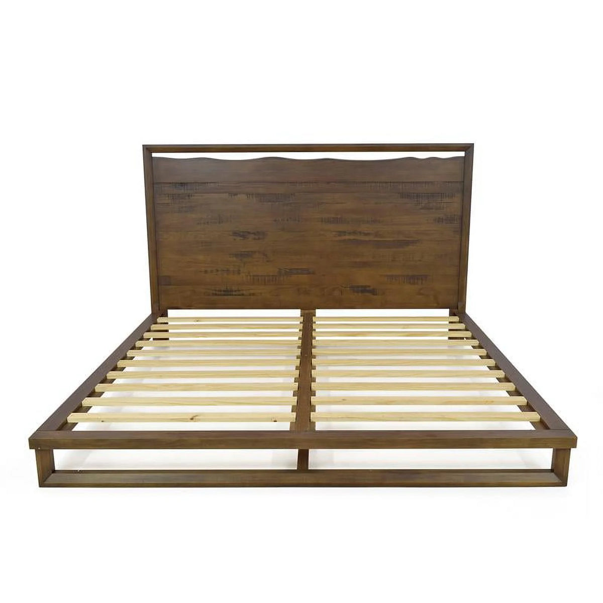 Queen Mocha Brown Wood Platform Bed I6344