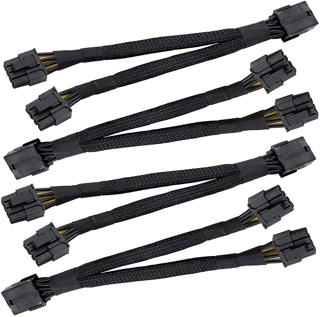 8 Pin GPU Splitter Power Sleeved Cable 12-inches (4 Pack) D4236
